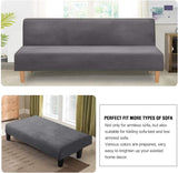 Real Velvet Futon Cover Armless Sofa Covers Bed Stretch Couch Slipcover Furniture Protector Thick V1259-DP01-A-4444