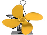 4 Blade Thermal Heat Powered Wood Stove Fan Fireplace Accessory for Heat DistributionGold V1294-YM0901-3117200136215