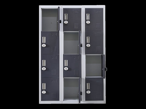12-Door Locker for Office Gym Shed School Home Storage - 4-Digit Combination Lock V63-839041