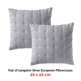 Bianca Pair of Langston Silver European Pillowcases V442-BCA-PILLOWC-LANGSTON-SILVER-EU