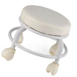Footrest Stool Rolling Ottoman High Density Memory Foam Quiet Wheels Footrest Stool for Family V1369-AZ3-W-16132