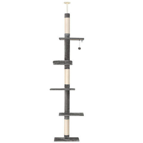 i.Pet Cat Tree 290cm Tower Scratching Post Scratcher Floor to Ceiling Cats Bed PET-CAT-POLE-GRWH