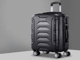 Wanderlite 20 Inch Luggage with Zipper Lock Travel Suitcase Carry On Hard Shell Luggage Case Black LUG-ABS-BOS-20-BK