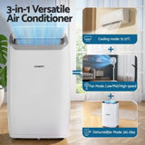 Devanti Portable Air Conditioner Dehumidifier Fan 14000BTU PAC-B-14000-WH
