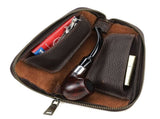 Small Pipe Tobacco Pouch Leather Smoking Pipe Storage Organizer Portable Accessories Lighter Holder V1192-AZ-W-3423