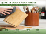 1 Piece Wooden Cutlery Holder 360 Degree Rotating Holds 10 to 15 Pieces, 15 cm V1237-ZY-818-244