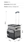 Cooler Picnic Bag Trolley Thermally Insulated - 36L - 60 cans - Grey - Drinks Food Cool Bag V382-TROLLEYCOOLER