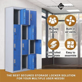 12-Door Locker for Office Gym Shed School Home Storage - Padlock-operated V63-838981