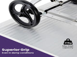 EQUIPMED 123cm Portable Folding Aluminium Access Ramp 272kg Rated, Silver, for Wheelchair, Mobility V219-HELRMPEQ13KA