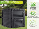 300L Large Garden Outdoor Compost Bin Composter BPA Free Compost Barrel V324-GDCOBIN-300L