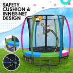 Kahuna Trampoline 6 ft with Basketball Set - Rainbow TRA-KAH-06-RB-BB