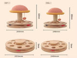Small Pink Interactive Cat Scratching Post with Ball Track - Fun Mushroom-Shaped Cat Toy for Play, V888-ELOSUNG13626