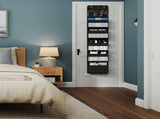 Black Heavy Duty 5-Tier Over-The-Door Hanging Organizer - Space-Saving Storage with Clear Windows & V888-ELOSUNG32039