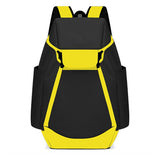 Basketball Backpack, Large Sports Gym Bag with Ball Compartment - Black Yellow V1308-DSZKI-2494-6