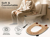 USB Heated Toilet Seat Cover with Capybara Design Soft Plush, Washable, Fast Heating, 5-Level V1341-ZY-69VLM7RR-WHITE