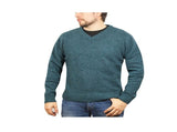 100% Shetland Ragg Wool V Neck Knit Jumper Pullover Mens Sweater Knitted - Sherwood - 6XL V563-SW-VN-SHWD-6XL