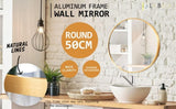 2 Set Wall Mirror Round Aluminum Frame Bathroom 50cm GOLD V274-FT-BM-ALUR-GLD50-X2