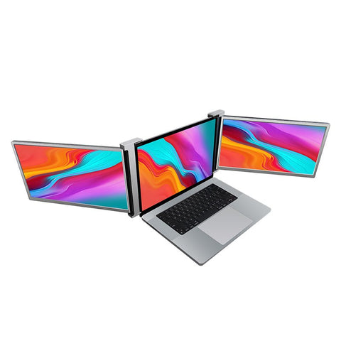 Dual Portable Triple Fold 1080P IPS FHD Monitor Screen Extender For Laptop 11.9" Grey V255-S11-BK