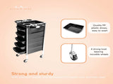 5 Drawer Hairdressing Trolley Black 90x30x36cm Hair Salon Beauty Rolling Cart V238-SUPDZ-39712755417168