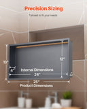 VEVOR Shower Niche 33.0x63.5x10.2 cm Recessed Shelf W/ LED Strip Stainless Steel V952-BXGLYBKHS1C1RHCKZ001V7