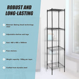 Wire Storage Rack 45x45cm Black Shelving with Fixed Legs V63-841281