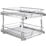 VEVOR 2 Tier 20"Wx21"Dx15"H Pull Out Cabinet Organizer, Heavy Duty Slide Out Pantry Shelves, Steel V952-HGS220W21D15HSW3PV0