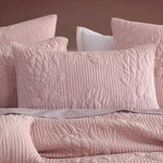 Platinum Collection Flourish Rose 100% Cotton Textured Quilt Cover Set Super King V442-LED-QUILTCS-FLOURISH-ROSE-SK