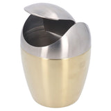 Desktop Small Trash Can Multipurpose 304 Stainless Steel Mini Trash Can with Lid for Tabletop V1294-YM0710-3117230259811