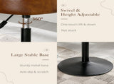 Adjustable Vanity Stool, 360&degSwivel Vanity Chair for Makeup Room, Brown Stool Chair for Vanity, V1258-DP02-C-1416