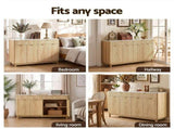 Artiss Buffet Sideboard Cabinet Kitchen Storage Cupboard Marble 2 Drawers Pine FUR-Z-SID140-WD-AB