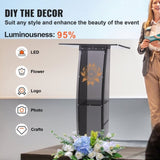 VEVOR Acrylic Podium, 47" Tall, Acrylic Podium Stand with Wide Reading Surface & Storage Shelf, V952-CTSJTHSTMYK47UDDCV0