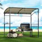 Instahut Gazebo Outdoor BBQ Grill Patio Garden Marquee Shade Shelter Shelf Hooks Beige GAZEBO-IR-HF-BBQ01-BG