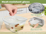 Soup Containers with Lids Glass 32 oz, 4 Cup Borosilicate Glass Food Storage Containers, Microwave & V1258-DP02-C-40