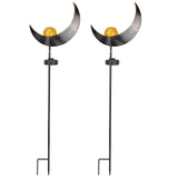 2pcs Solar Moon Lamp Waterproof Garden LED Light Decor Metal Outdoor Lawn Flame Lanterns V1294-YM0901-3111200242011