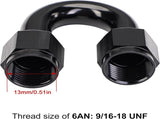 6AN Female to 6AN Female 180 Degree Swivel Coupler Union Fitting Adapter Aluminum Black V1258-DP02-WO-753