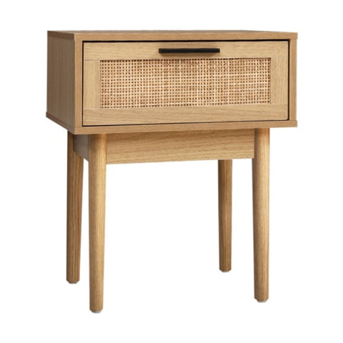 Artiss Bedside Tables Side Table Rattan Drawers Nightstand FURNI-E-RAT-BS-WD