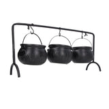 Halloween Cauldron Decorations ABS Iron Flame Pattern Mysterious Black Witches Candy Bucket for Home V1294-YM0901-3115230087911
