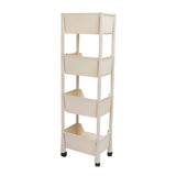 Movable Vertical Shelf PP Essy To Install Save Space Slide Out Utility Cart for Office Bathroom 4 V1294-YM0901-3112230056614