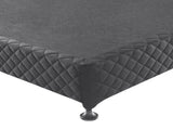 Mattress Base Ensemble Queen Size Solid Wooden Slat in Black with Removable Cover V43-BASE-QB-BL