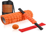 4 in 1 Foam Roller Set Trigger Point Roller - Yoga Stick - Massage Ball - Fitness Stretching Band V1188-ZXY-10370