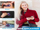 Minimalist Slim Wallet, Leather Front Pocket RFID Blocking Wallet Credit Card Holder Money Clip with V1259-DP01-A-5199