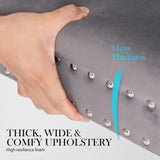 French Provincial Dining Chair Ring Studded Velvet Rubberwood Leg LISSE GREY V274-FT-VFC-1141-GY1