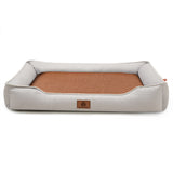 Light grey Rectangular Pet Bed with Removable Cooling Mat Durable 600D Oxford Fabric Dog & Cat V888-ELOSUNG48568