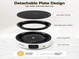 Devanti Ceramic Cooktop Electric Hot Plate Countertop Grill Cooker White CCT-B-SD-1E-1Z-TOUCH-WH