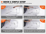 2 Tier Pull Out Cabinet Organizer 14"x21"x15" Heavy Duty Slide Out Pantry Shelves Steel Roll Out V767-VVR-HGS214W21D15H80OCV0