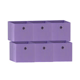 SORTI 33x33x27 CM White 6-Pack Foldable Storage Cubes - Fabric Bookcase Organizers for Toys and More V510-333733_LIGHT_PURPLE_6X