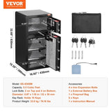 VEVOR Double Door 5.5 cu.ft Safe Box with Key Lock Password Cabinet Black V952-LMBXXLS5567CW705UV9