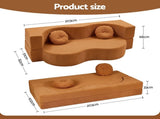 Artiss Folding Sofa Bed Floor Couch 2-in-1 Convertible Futon Loveseat Orange SB-B-SOFA-FD-OR