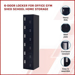 6-Door Locker for Office Gym Shed School Home Storage V63-832721