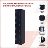 6-Door Locker for Office Gym Shed School Home Storage V63-832721